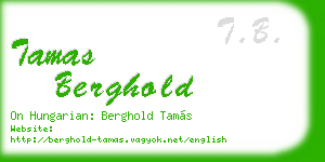 tamas berghold business card